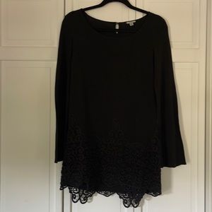Black dress  crochet lace bottom